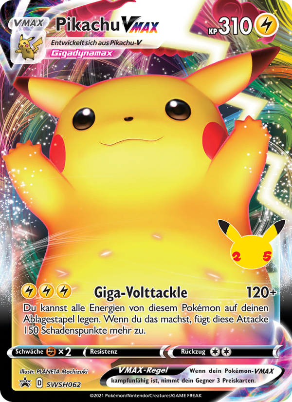 Pikachu VMAX SWSH062 — Sword & Shield Promos (German Pokémon TCG card)