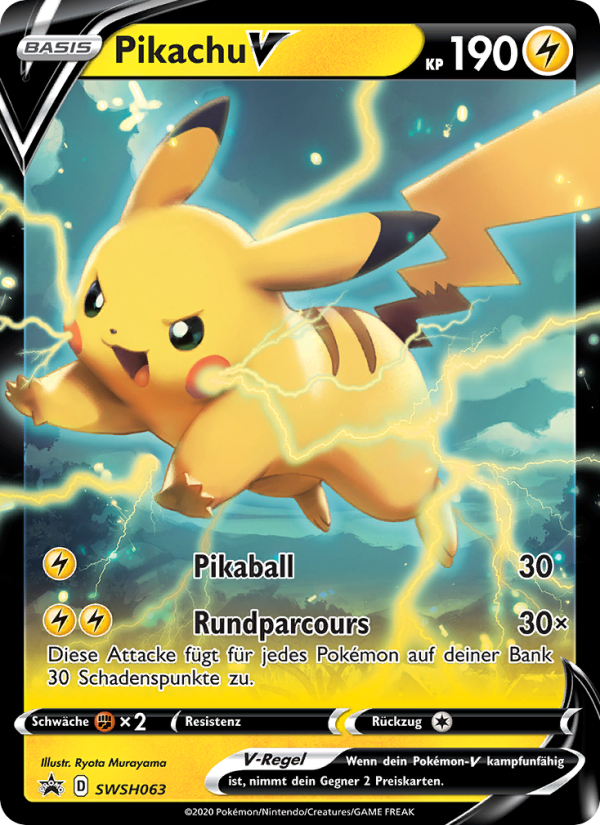 Pikachu V SWSH063 — Sword & Shield Promos (German Pokémon TCG card)
