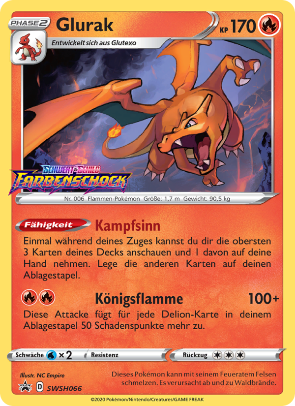 Glurak SWSH066 — Sword & Shield Promos (German Pokémon TCG card)