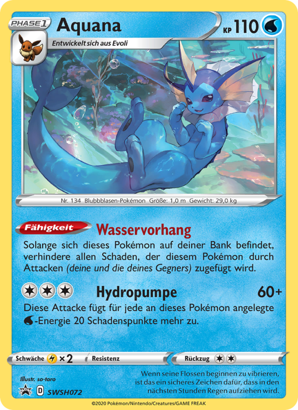 Aquana SWSH072 — Sword & Shield Promos (German Pokémon TCG card)