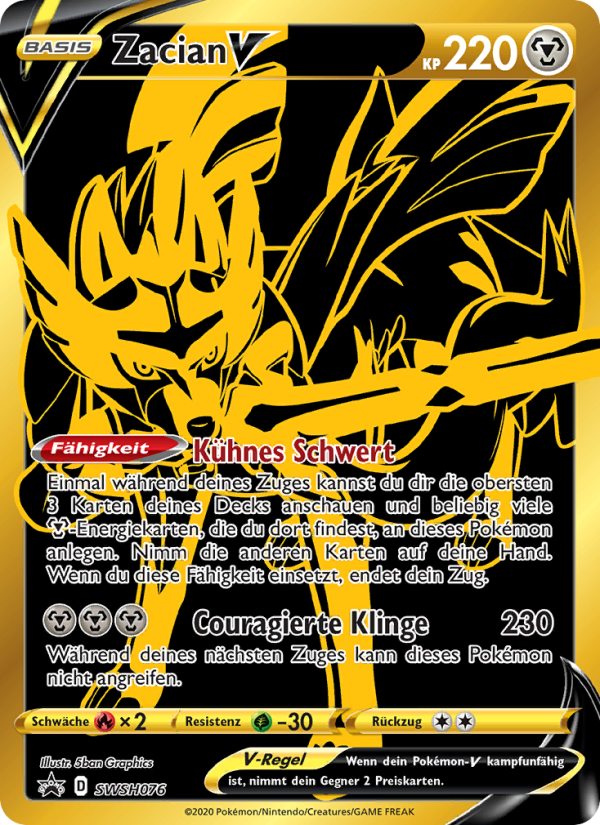 Zacian V SWSH076 — Sword & Shield Promos (German Pokémon TCG card)