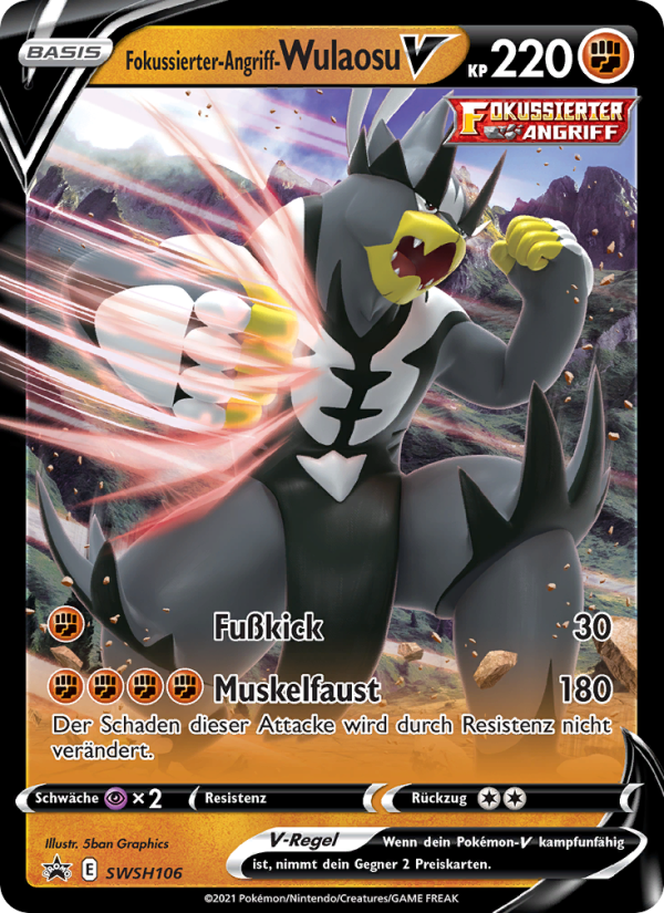 Fokussierter-Angriff-Wulaosu V SWSH106 — Sword & Shield Promos (German Pokémon TCG card)