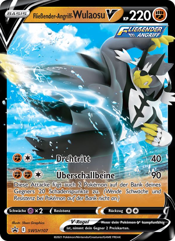 Fließender-Angriff-Wulaosu V SWSH107 — Sword & Shield Promos (German Pokémon TCG card)