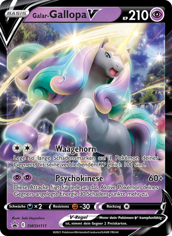 Galar-Gallopa V SWSH111 — Sword & Shield Promos (German Pokémon TCG card)