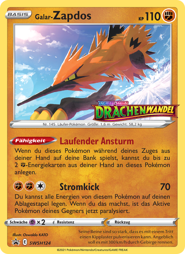 Galar-Zapdos SWSH124 — Sword & Shield Promos (German Pokémon TCG card)