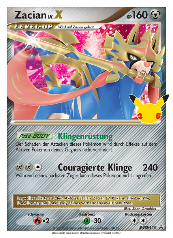 Zacian SWSH135 — Sword & Shield Promos (German Pokémon TCG card)