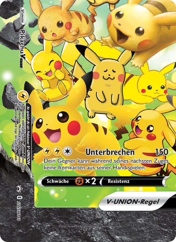 Pikachu V-UNION SWSH141 — Sword & Shield Promos (German Pokémon TCG card)