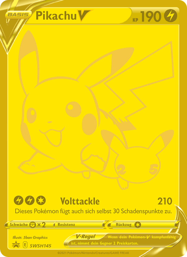 Pikachu V SWSH145 — Sword & Shield Promos (German Pokémon TCG card)
