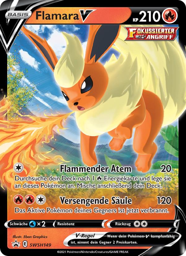 Flamara V SWSH149 — Sword & Shield Promos (German Pokémon TCG card)
