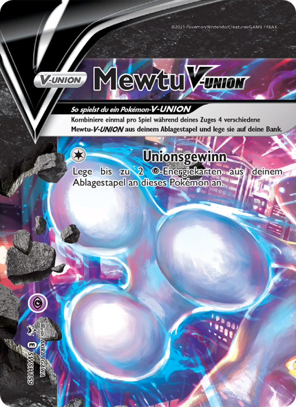 Mewtu V-UNION SWSH159 — Sword & Shield Promos (German Pokémon TCG card)