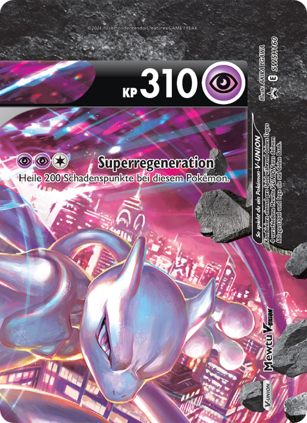 Mewtu V-UNION SWSH160 — Sword & Shield Promos (German Pokémon TCG card)