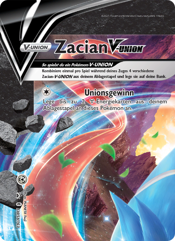 Zacian V-UNION SWSH163 — Sword & Shield Promos (German Pokémon TCG card)