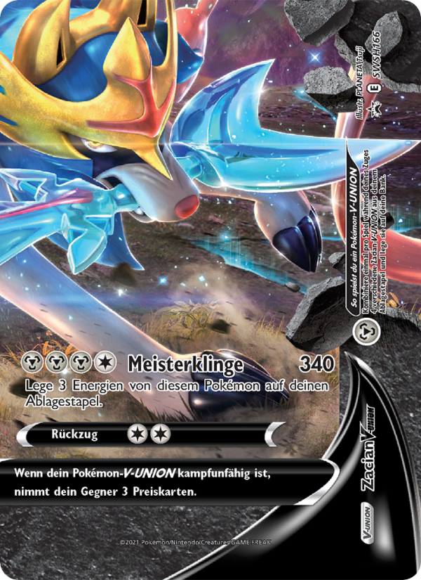 Zacian V-UNION SWSH166 — Sword & Shield Promos (German Pokémon TCG card)