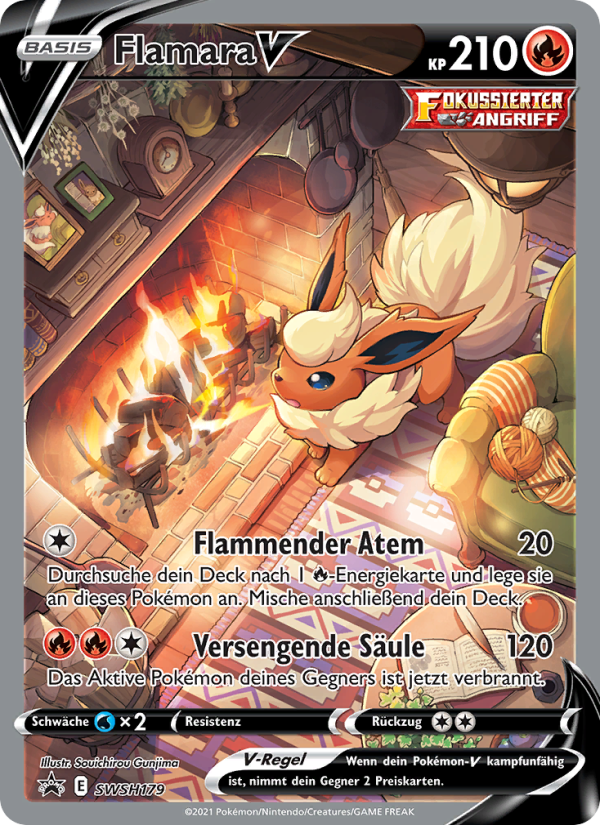 Flamara V SWSH179 — Sword & Shield Promos (German Pokémon TCG card)