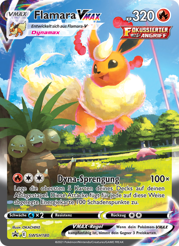 Flamara VMAX SWSH180 — Sword & Shield Promos (German Pokémon TCG card)