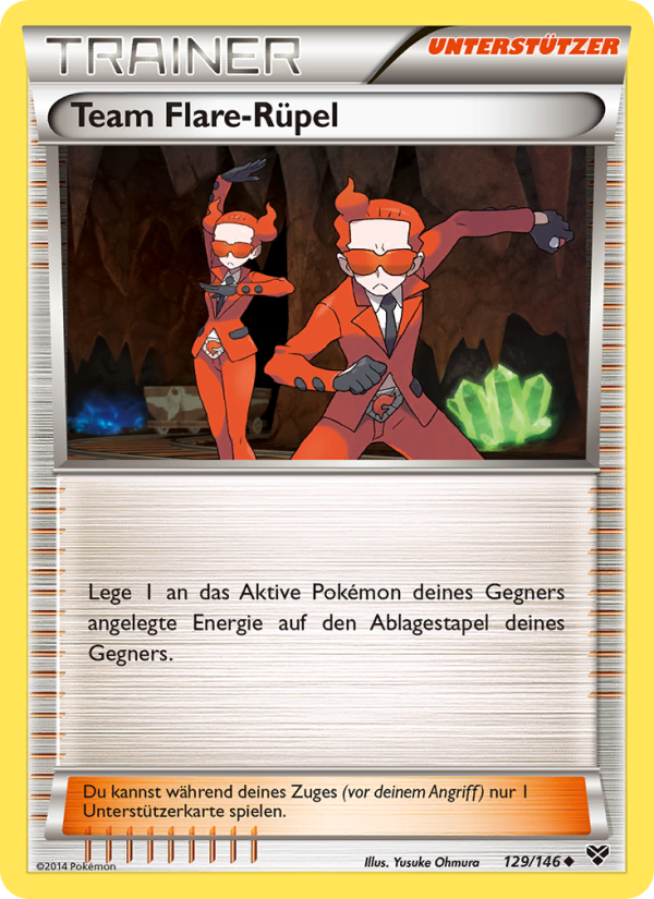 Team Flare-Rüpel 129 — XY (German Pokémon TCG card)