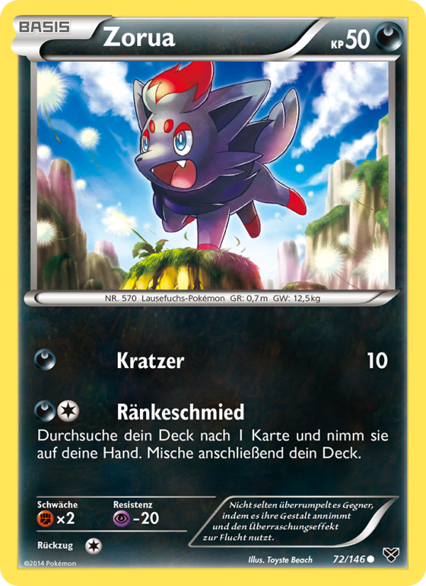 Zorua 72 — XY (German Pokémon TCG card)