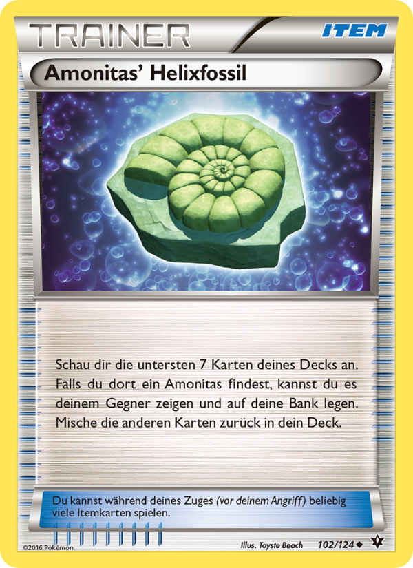 Amonitas Helixfossil 102 — Fates Collide (German Pokémon TCG card)