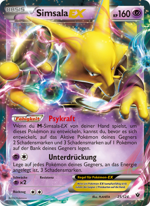 Simsala EX 25 — Fates Collide (German Pokémon TCG card)