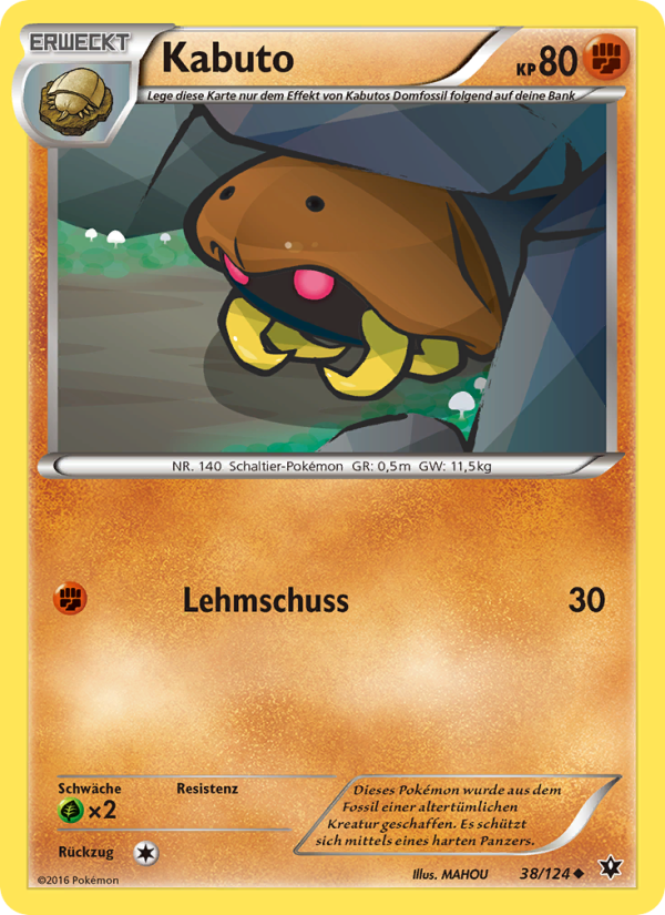 Kabuto 38 — Fates Collide (German Pokémon TCG card)