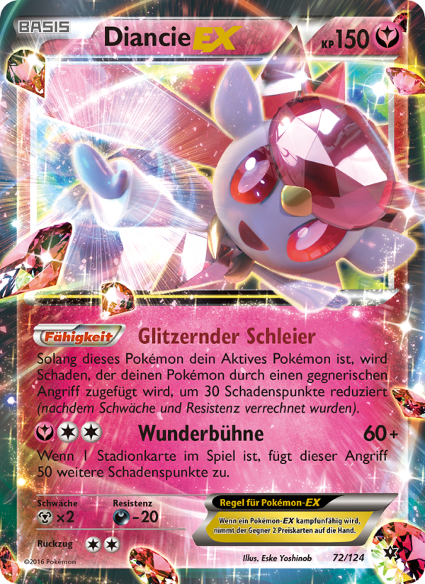 Diancie EX 72 — Fates Collide (German Pokémon TCG card)