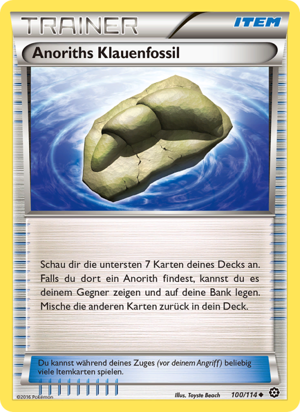 Anoriths Klauenfossil 100 — Steam Siege (German Pokémon TCG card)
