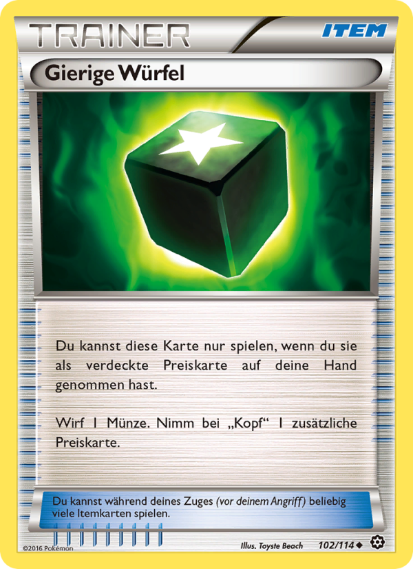 Gierige Würfel 102 — Steam Siege (German Pokémon TCG card)