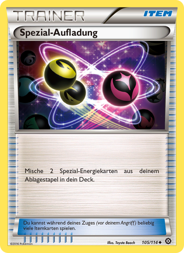 Spezial-Aufladung 105 — Steam Siege (German Pokémon TCG card)