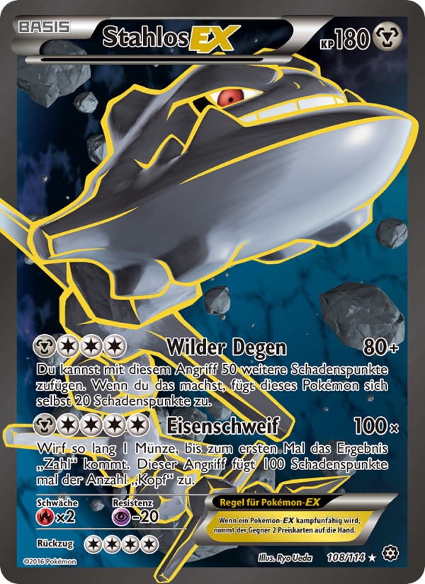 Stahlos EX 108 — Steam Siege (German Pokémon TCG card)