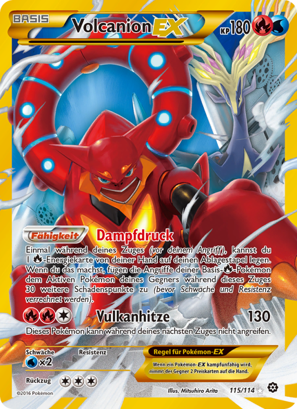 Volcanion EX 115 — Steam Siege (German Pokémon TCG card)