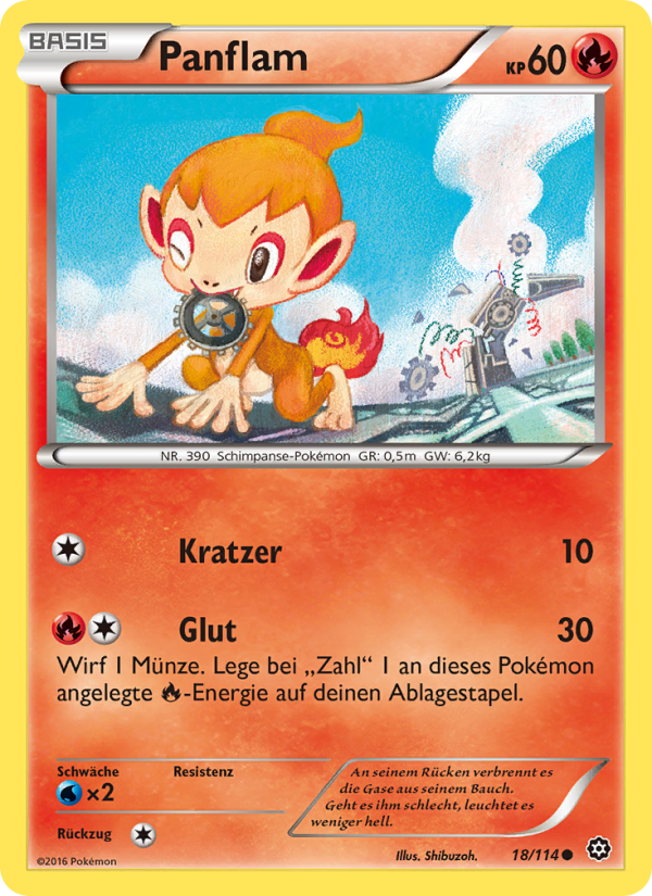 Panflam 18 — Steam Siege (German Pokémon TCG card)