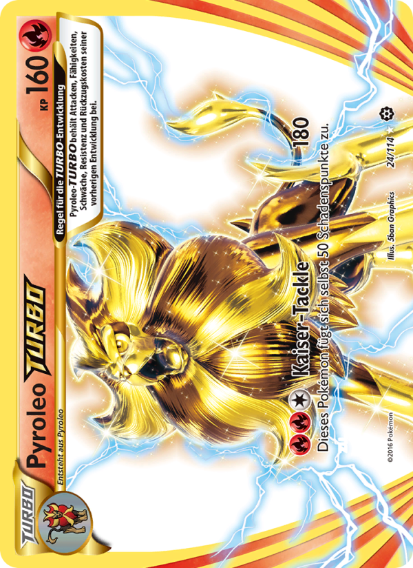 Pyroleo-TURBO 24 — Steam Siege (German Pokémon TCG card)