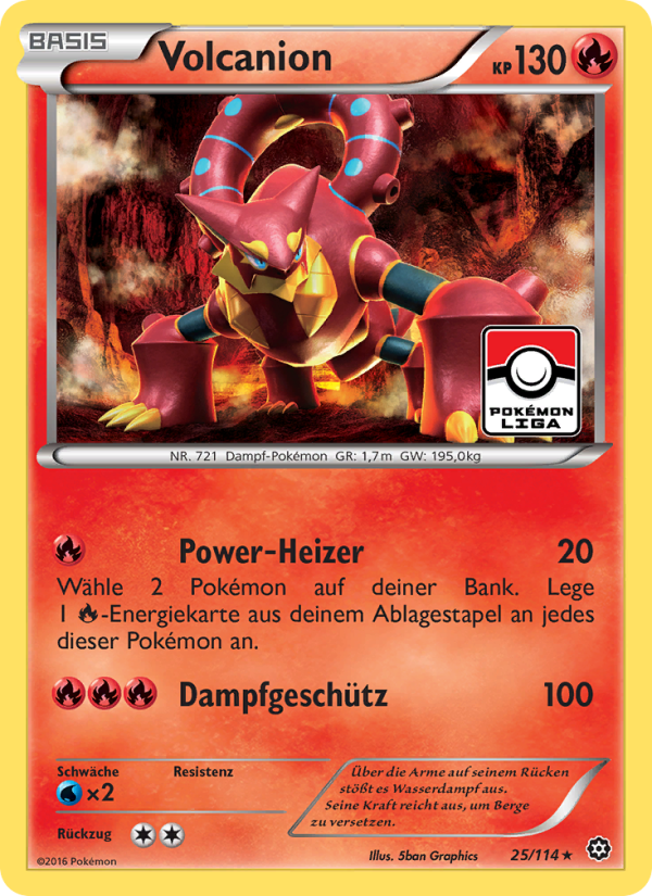 Volcanion 25 — Steam Siege (German Pokémon TCG card)