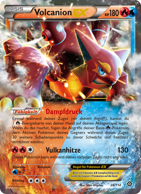 Volcanion EX 26 — Steam Siege (German Pokémon TCG card)