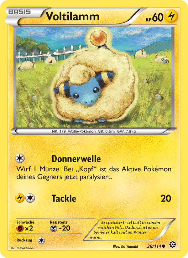 Voltilamm 38 — Steam Siege (German Pokémon TCG card)
