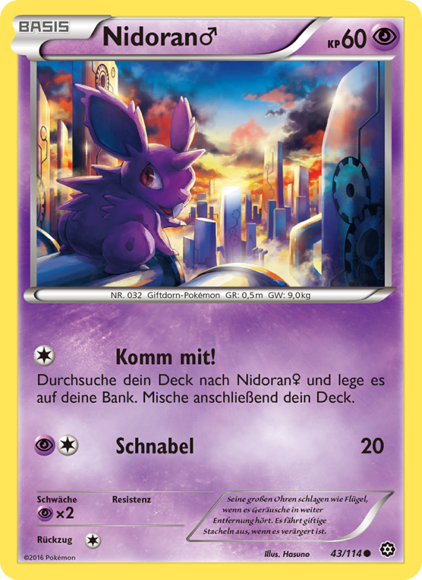 Nidoran♂ 43 — Steam Siege (German Pokémon TCG card)