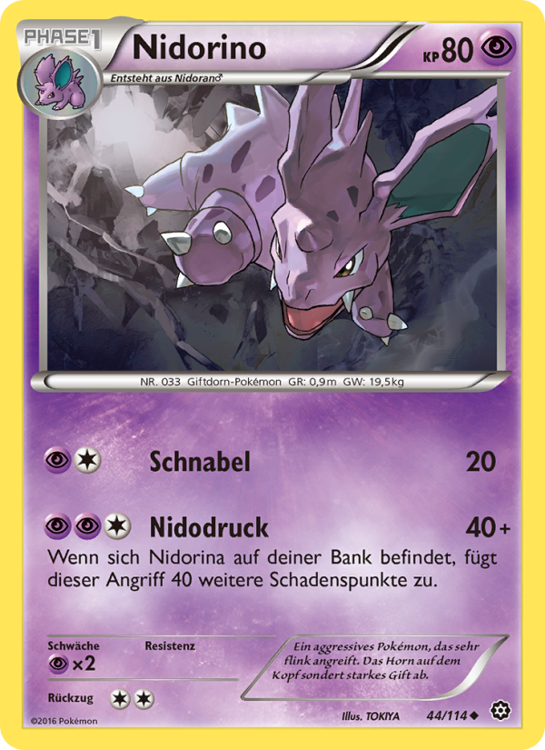Nidorino 44 — Steam Siege (German Pokémon TCG card)