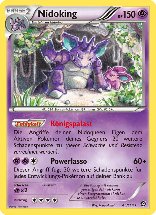 Nidoking 45 — Steam Siege (German Pokémon TCG card)