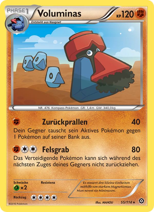 Voluminas 55 — Steam Siege (German Pokémon TCG card)
