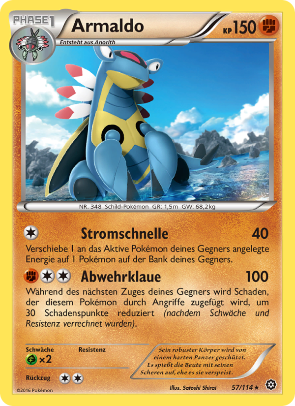 Armaldo 57 — Steam Siege (German Pokémon TCG card)