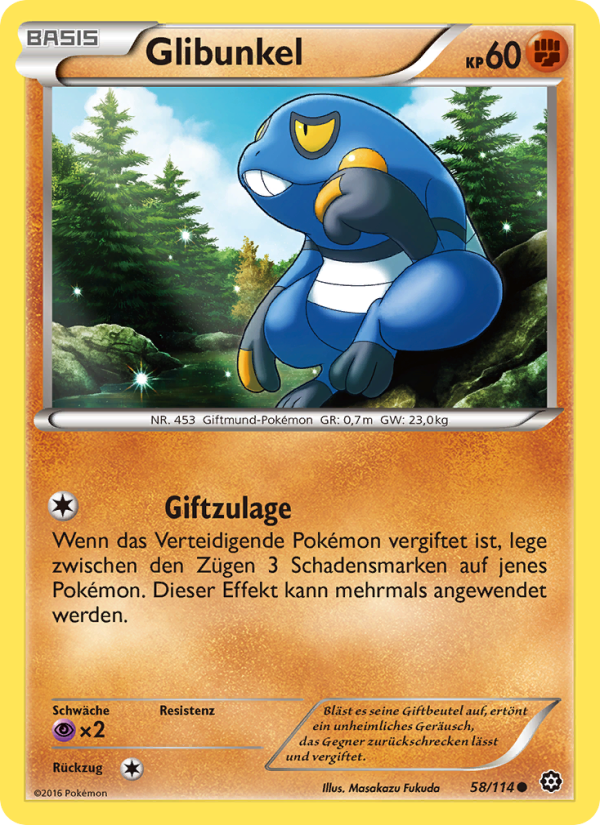 Glibunkel 58 — Steam Siege (German Pokémon TCG card)