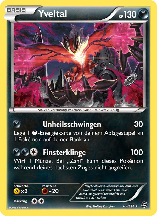 Yveltal 65 — Steam Siege (German Pokémon TCG card)