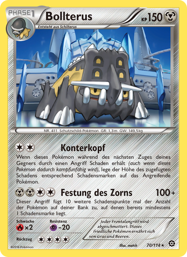 Bollterus 70 — Steam Siege (German Pokémon TCG card)