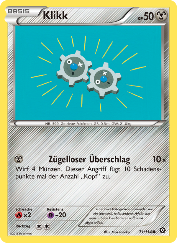 Klikk 71 — Steam Siege (German Pokémon TCG card)