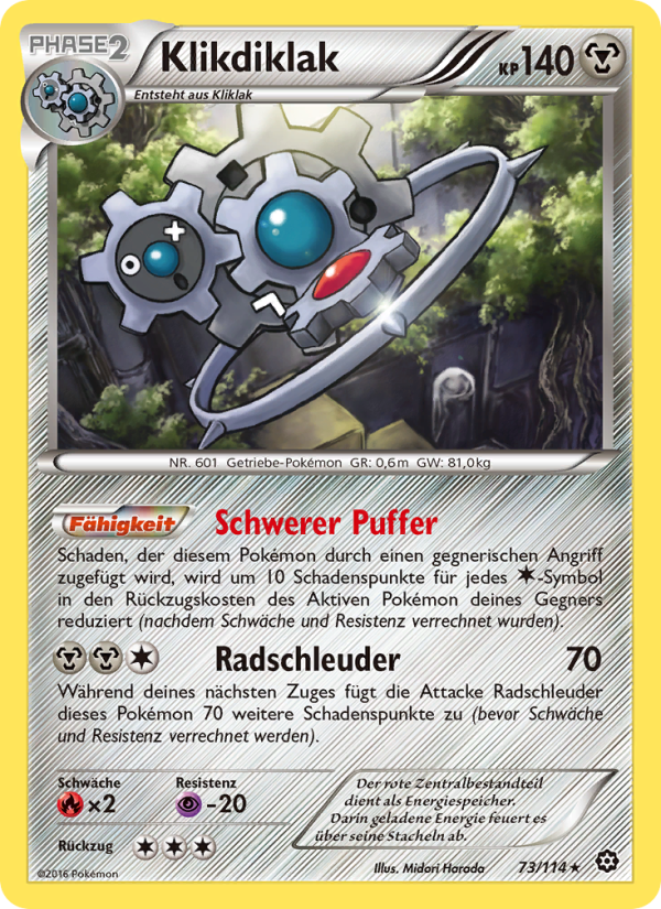 Klikdiklak 73 — Steam Siege (German Pokémon TCG card)