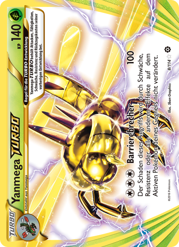 Yanmega-TURBO 8 — Steam Siege (German Pokémon TCG card)