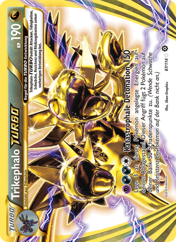 Trikephalo-TURBO 87 — Steam Siege (German Pokémon TCG card)