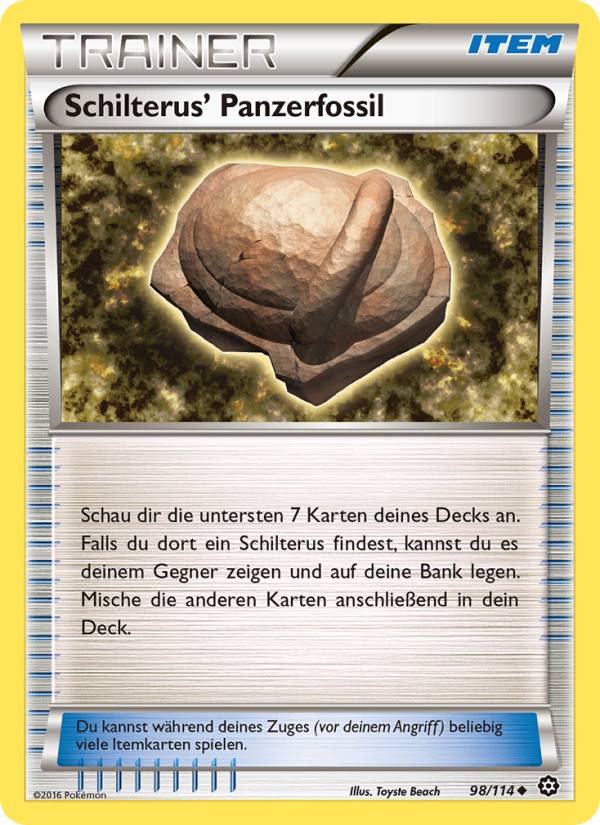 Schilterus' Panzerfossil 98 — Steam Siege (German Pokémon TCG card)
