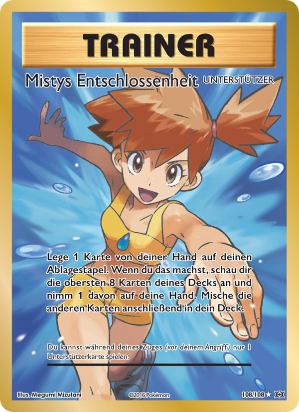 Mistys Entschlossenheit 108 — Evolutions (German Pokémon TCG card)