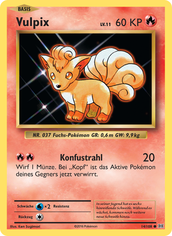 Vulpix 14 — Evolutions (German Pokémon TCG card)